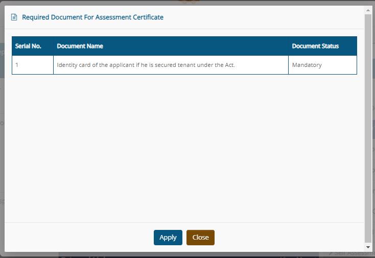 Assessment Certificate