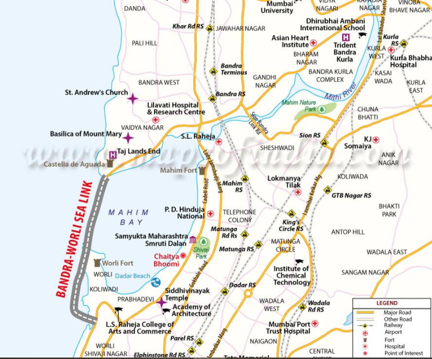 Bandra Worli Sea Link Map.PNG
