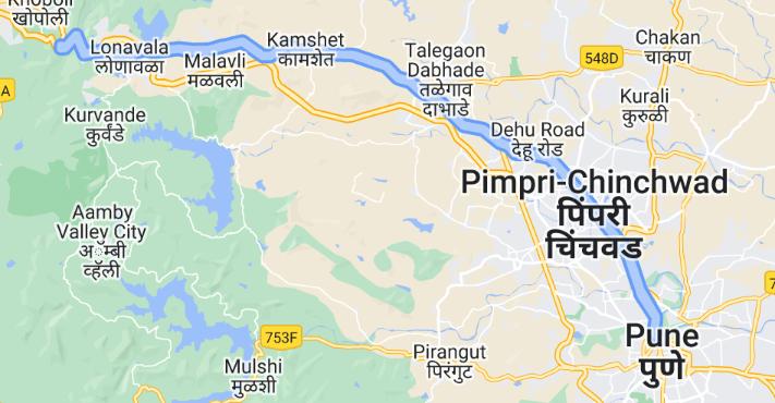 Pune-Mumbai highway old -map.PNG