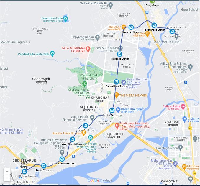 Navi Mumbai Metro Route
